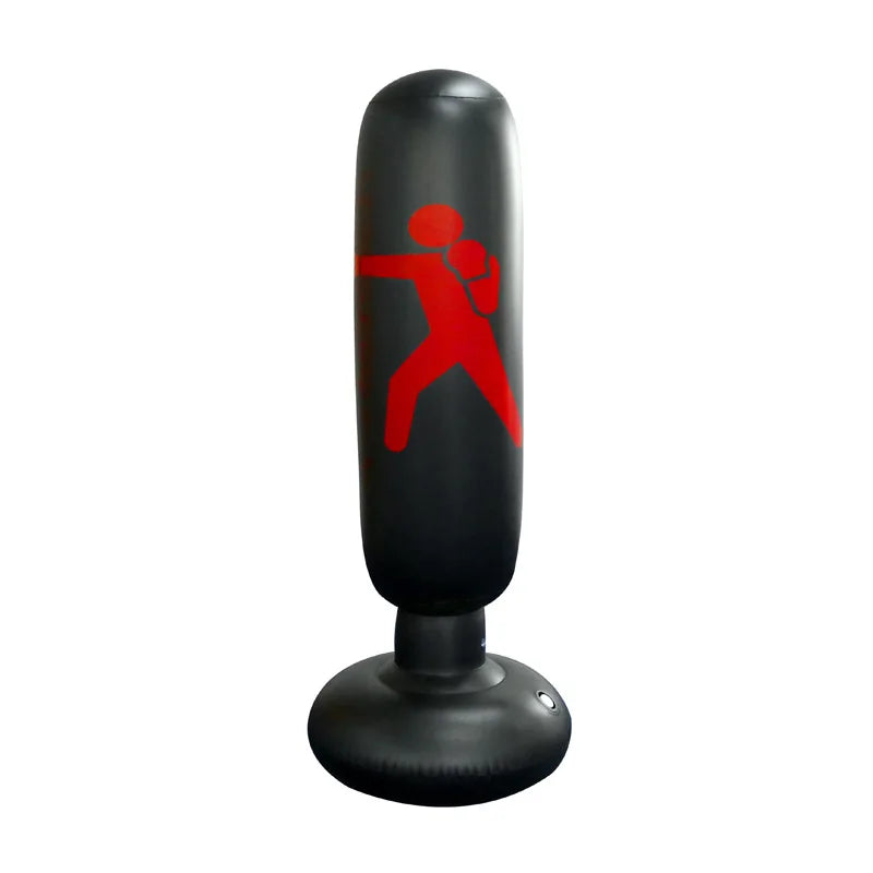 1.6m Adult Inflatable Boxing Bag PVC Thickening Vertical Boxing Pillar Tumbler Fight Column Punching Bag Fitness Tool Air Pump