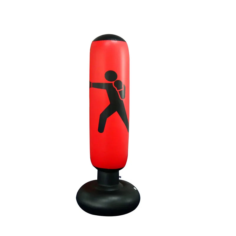 1.6m Adult Inflatable Boxing Bag PVC Thickening Vertical Boxing Pillar Tumbler Fight Column Punching Bag Fitness Tool Air Pump