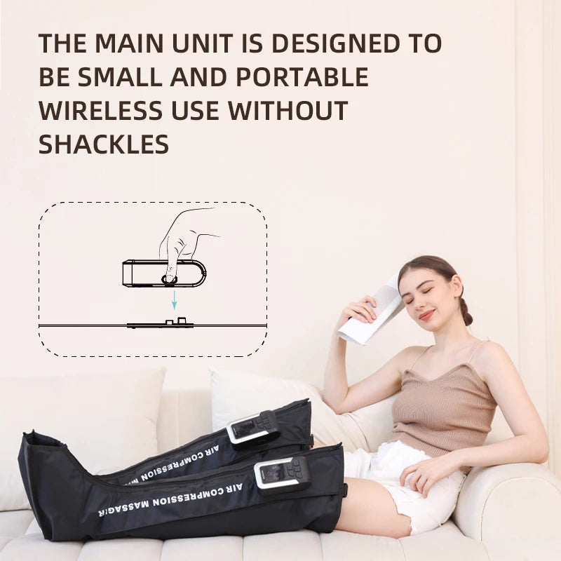 Improve Circulation Rechargeable Digital Air Compression Leg Recovery System Sports Heating Recovery Massage Boots