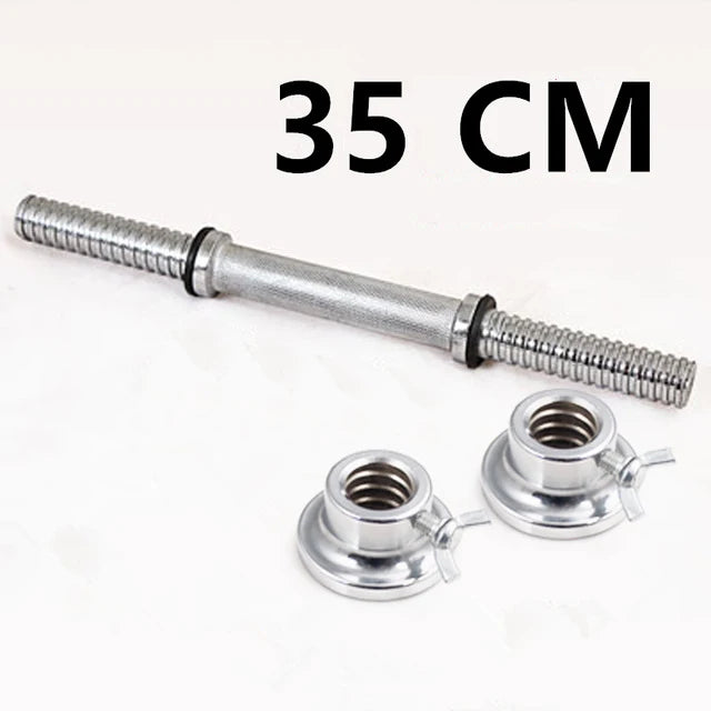 30/34/40/45/50cm Length For Home Gym Fitness Dumbbell Bars With Clamps 25mm Standard Threaded Dumbbell Handles F2105