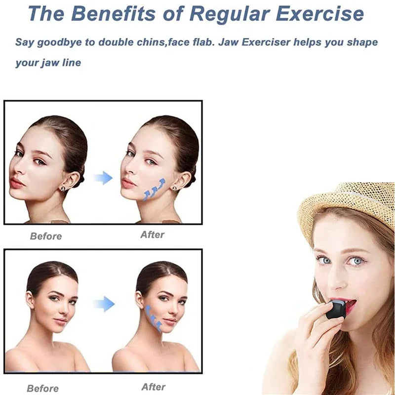 Silicone Jawline Exerciser Ball Premium Silica Gel Jaw Muscle Toner Cheekbone Trainer for Men Women Facial Fitness Gym Equipment