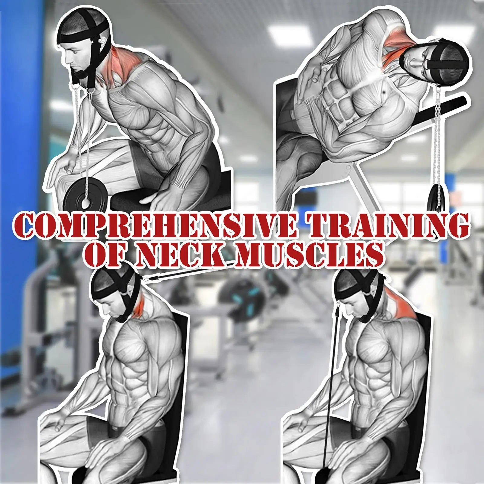 Adjustable Head Harness Weight Lifting Belt Head Neck Trainer Neck Exerciser Head Training Belt For Fitness Head Injury Recovery