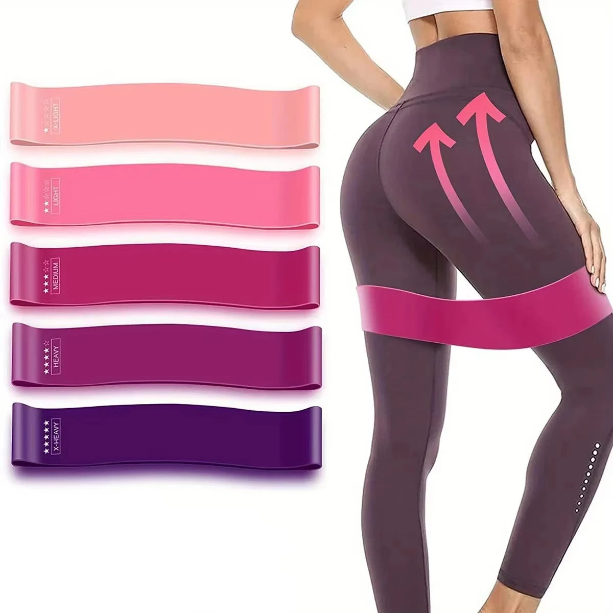 Tpe Yoga Resistance Band Fitness Elastic Band Squat Buttocks Assistance Equipment Stretching Exercise Training Band