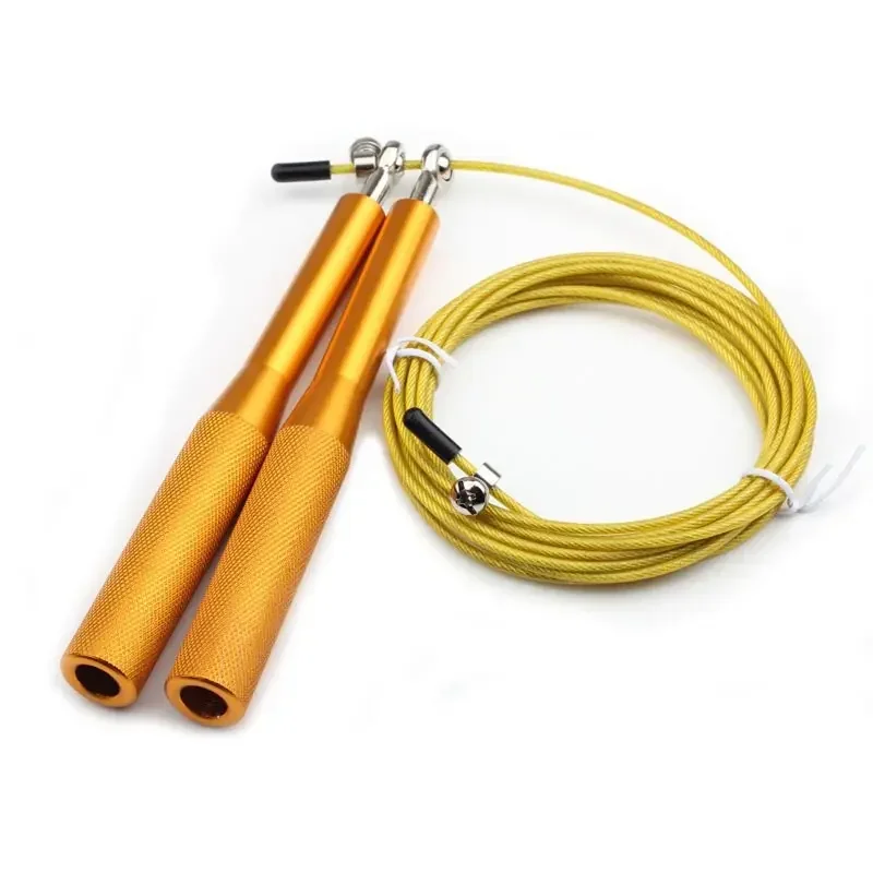 High Fast Speed Rope Wire Rope Jump Skipping Black Rope Aluminum Handle Adjustable Steel For Fitness with Durable Opp Bag