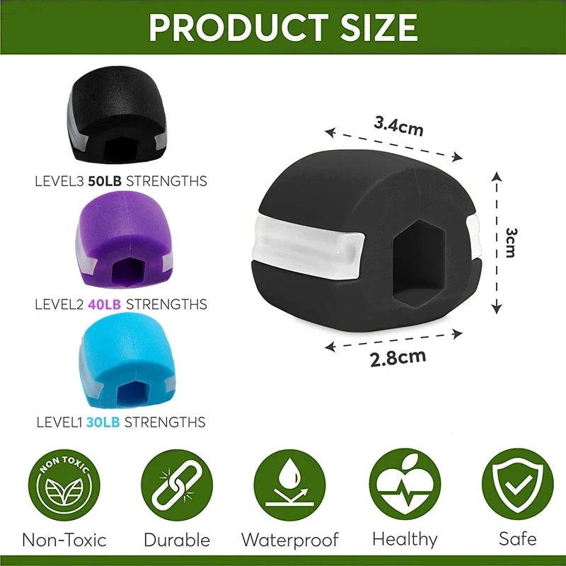 Silicone Jawline Exerciser Ball Premium Silica Gel Jaw Muscle Toner Cheekbone Trainer for Men Women Facial Fitness Gym Equipment