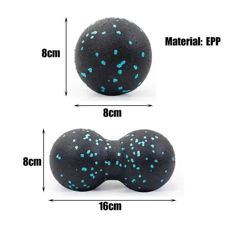 EPP 8cm Peanut Massage Ball High Density Muscle Relaxation Yoga Fitness Myofascia Ball for Pain Relief and Body Recovery