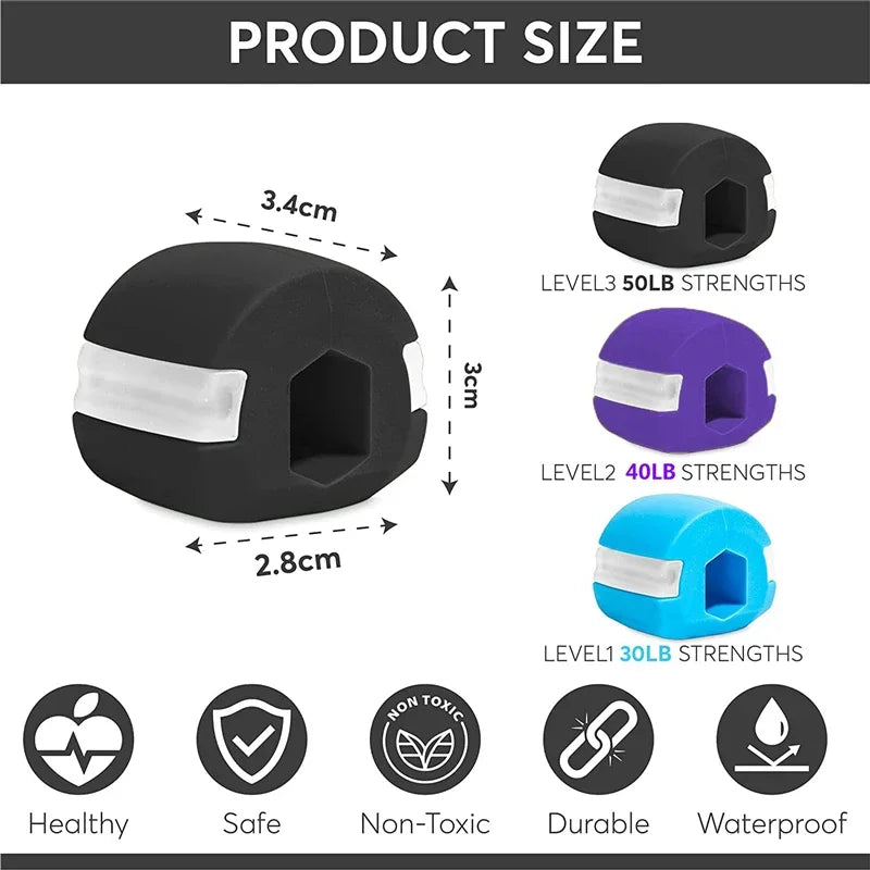 Silicone Jawline Exerciser Ball Premium Silica Gel Jaw Muscle Toner Cheekbone Trainer for Men Women Facial Fitness Gym Equipment
