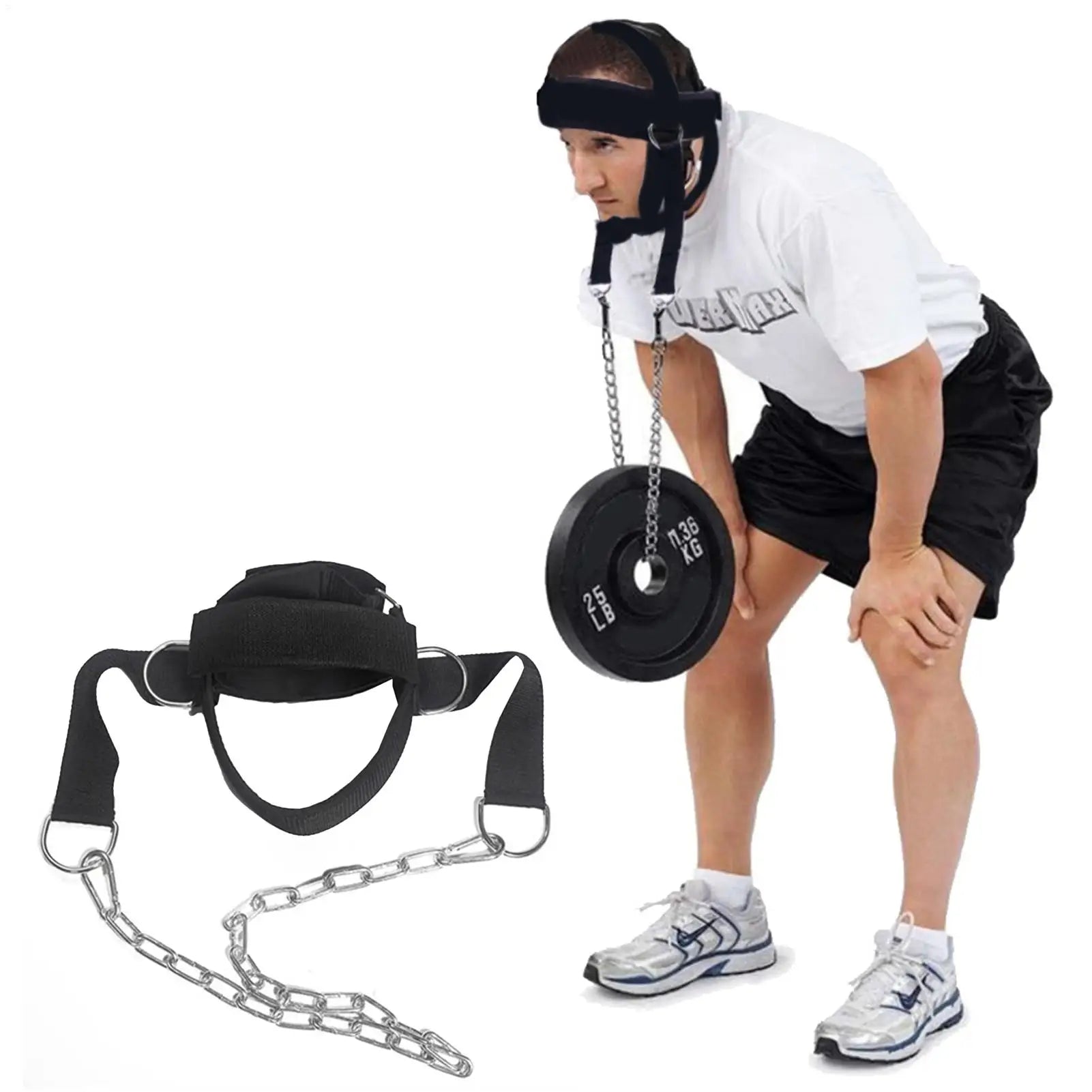 Adjustable Head Harness Weight Lifting Belt Head Neck Trainer Neck Exerciser Head Training Belt For Fitness Head Injury Recovery
