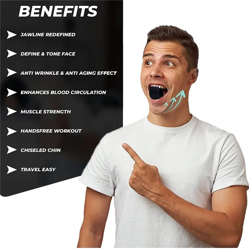 Silicone Jawline Exerciser Ball Premium Silica Gel Jaw Muscle Toner Cheekbone Trainer for Men Women Facial Fitness Gym Equipment