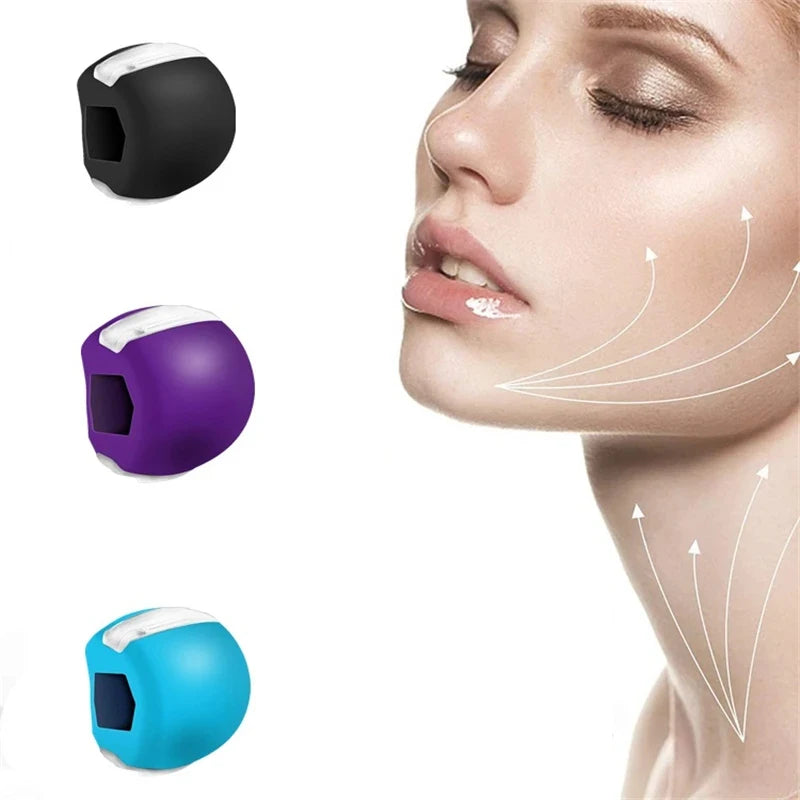 Silicone Jawline Exerciser Ball Premium Silica Gel Jaw Muscle Toner Cheekbone Trainer for Men Women Facial Fitness Gym Equipment