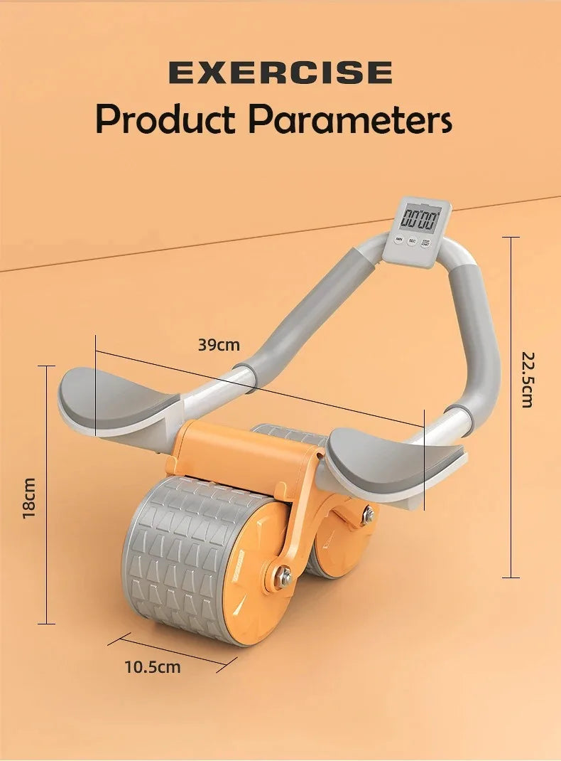Elbow Support Automatic Rebound Abdominal Wheel Core Muscle Ab Trainer with Counter Display Fitness Exercise Roller Wheel